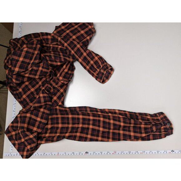 Madewell Plaid Ruffled Square-Neck Cop Top Long Sleeve Womens Size XS - Picture 8 of 8